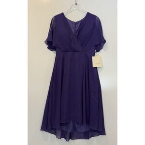 NWT Lan Ting Purple Chiffon Mother‎ of of Bride Groom Formal Dress Womens 8